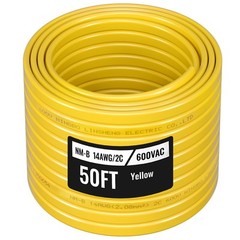 NM-B Wire 14AWG/2C Copper Core Cable 50 ft Electrical Wire with Ground