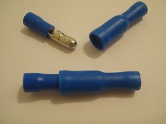 FEMALE,MALE BULLET CRIMP BLUE 16-14AWG 500PC DEAL! MPD-FRD-2