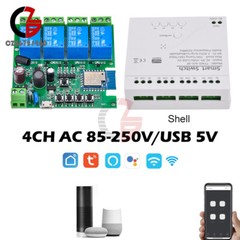 4 Channel 433MHz Wifi Smart Switch Module APP ControlAC85V-250V/Micro USB 5V