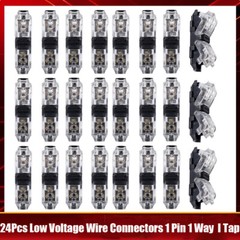 24x Low Voltage Wire Connectors 1Pin 1Way Universal Compact Wire18-22AWG US