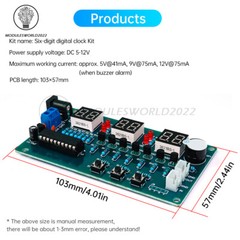 6-bit LED Digital Electronic Clock DIY Kit 51 Microcontroller Circuit Board Kit