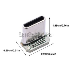 10PCS USB-C Male Head 5V 16pin USB Type-C Vertical Port Connector Jack Board-