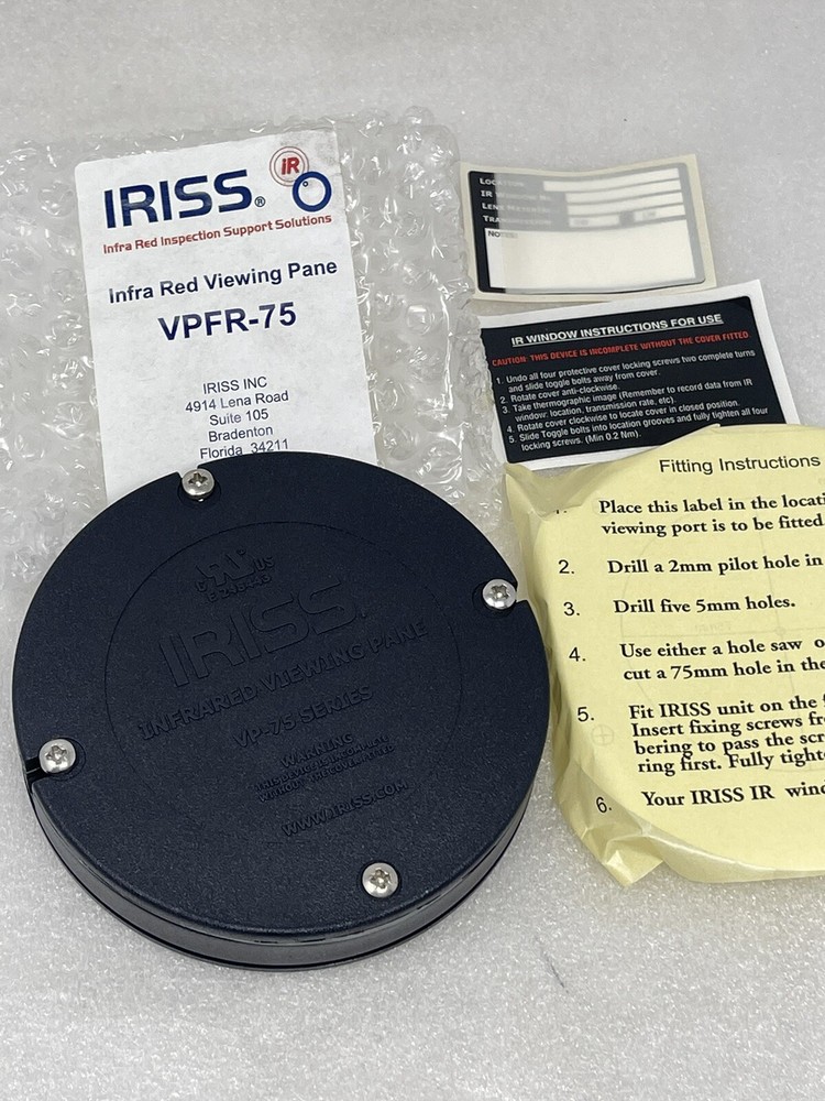 IRISS VPFR-75 Infrared 3” Viewing Window Pane, Round, New, USA Made