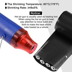 Battery Wrap 75mm Flat 10ft PVC Heat Shrink Tube Wraps Black