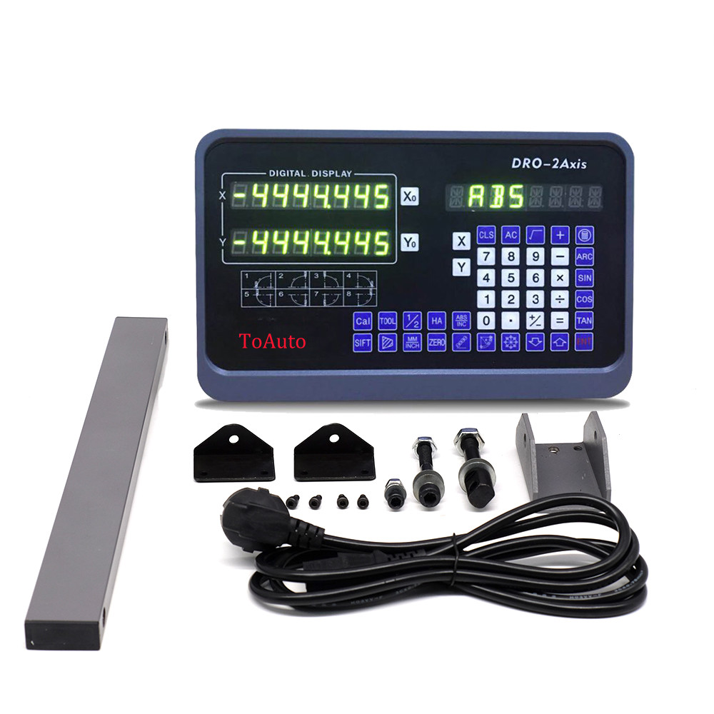 TOAUTO 1μm Linear Scale DRO 2/3 Axis Digital Readout Glass Encoder Lathe Mill,US
