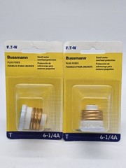 Bussmann BP/T-6-1/4 6.25A 125V ac Threaded Screw Mount Plug Fuse SEALED