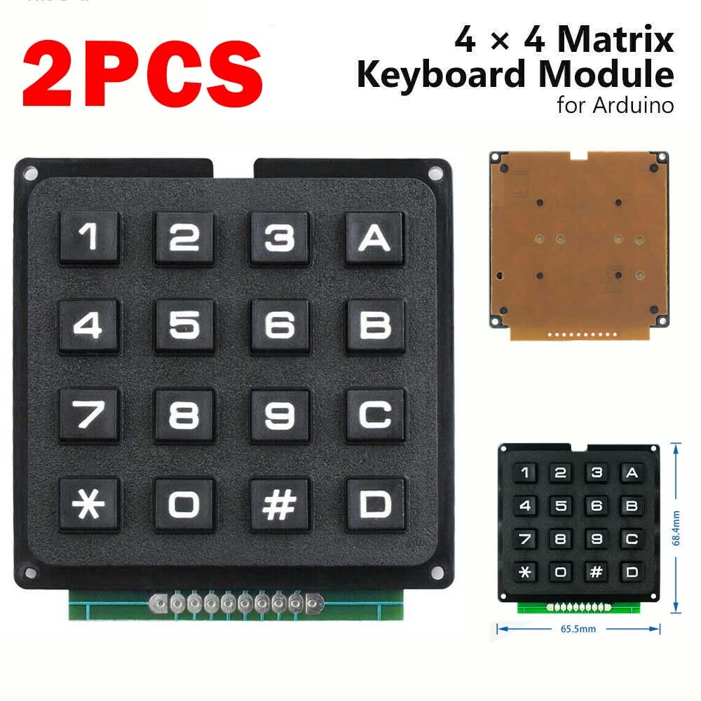 2Pcs 4×4 Matrix Array 16 Keys Switch Keypad Keyboard Module for MCU 4*4