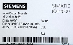 SIEMENS SIMATIC IOT2000 Input/Output Module 6ES7647-0KA01-0AA2 5x 24VDC