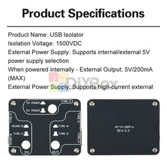 USB2.0 Isolator High-Speed Isolation Module 480Mbps Audio Noise Reduction Filter