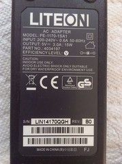 Liteon 4034197 AC Adapter PE-1170-1SA1 5VDC 3.0A 15W