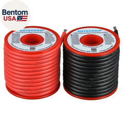 12 Gauge Silicone Wire Spool Red and Black Each 25Ft Flexible 12 AWG Stranded Ti