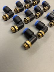 LOT OF 12 SMC KQL06-U01 ELBOW FITTINGS 6MM