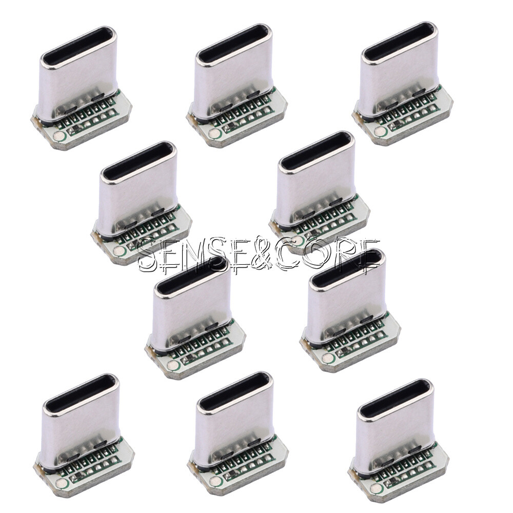 10PCS USB-C Male Head 5V 16pin USB Type-C Vertical Port Connector Jack Board-