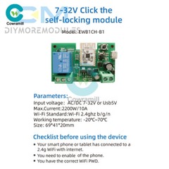 Smart WiFi Bluetooth Wireless Relay Switch Module 2.4G 1/2/4CH DC7-32V/AC85-250V