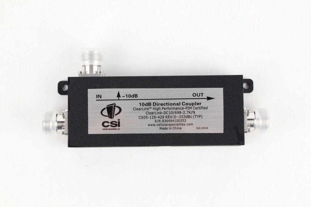 Clearlink-DC10-698-2.7K-N 10dB Directional coupler N connectors CS05-128-429