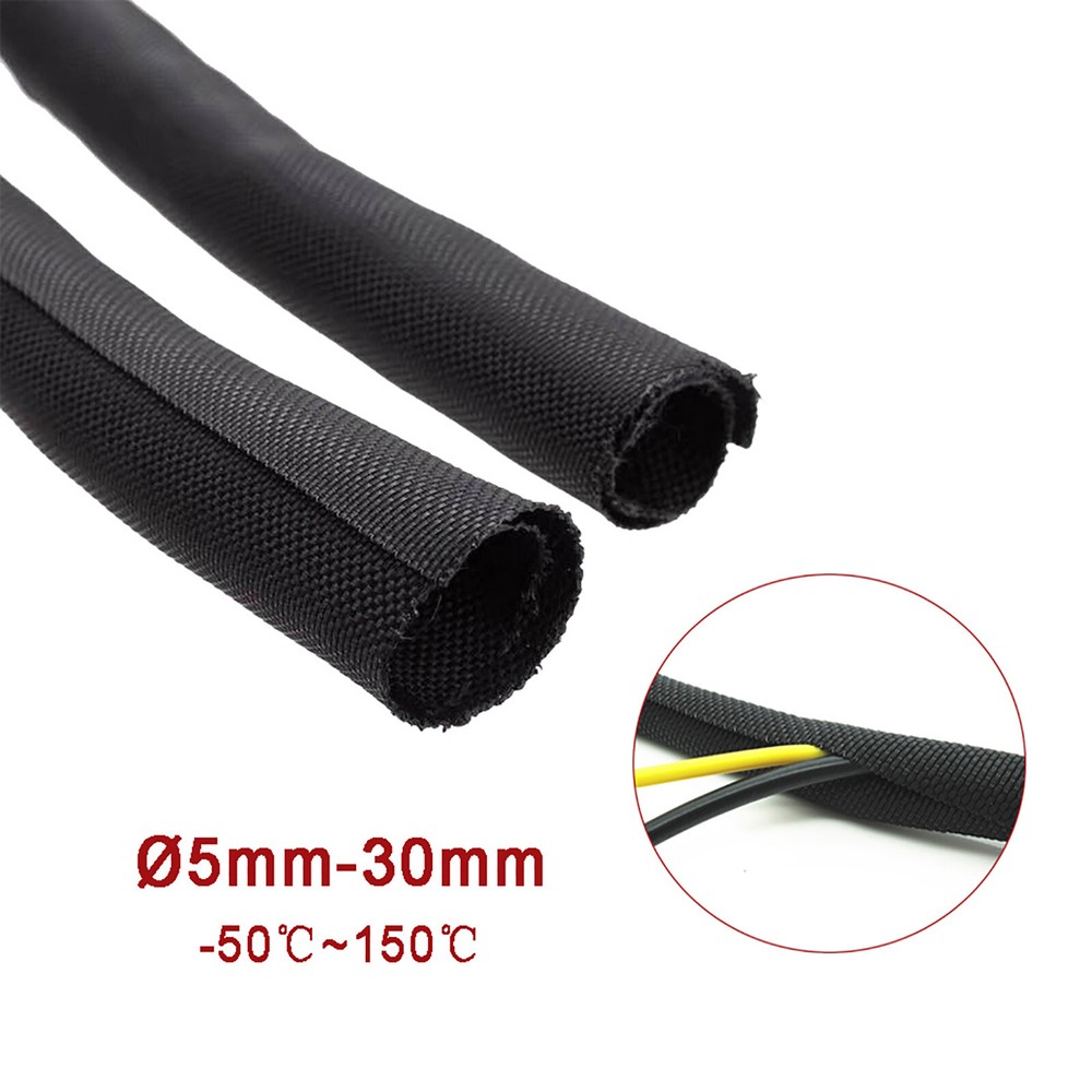 Braided Sleeving Self Closing – Braid Cable Wiring Harness Loom Protection Black
