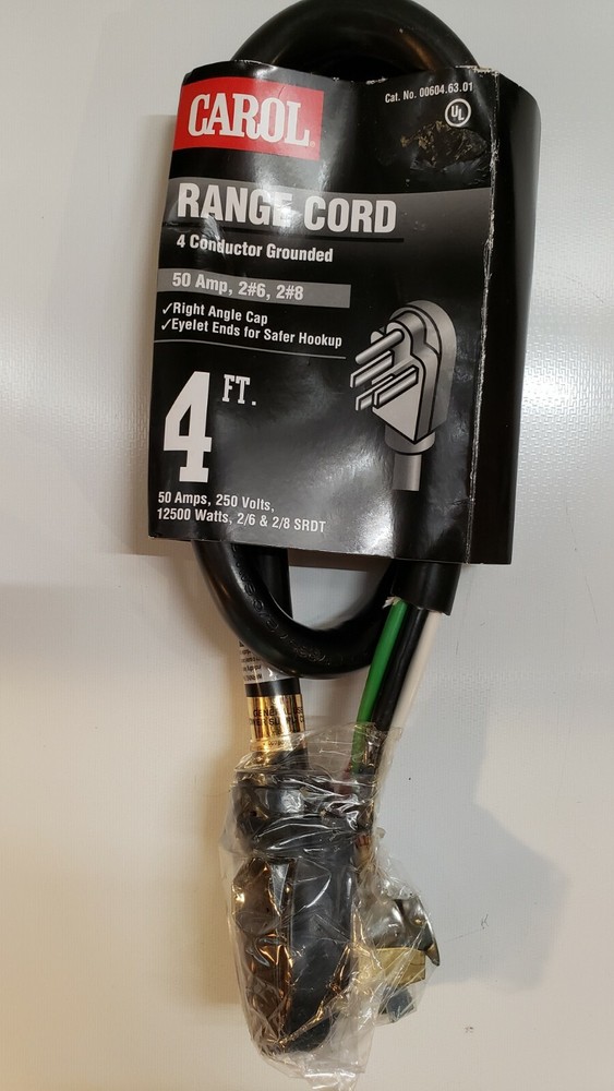 NEW CAROL RANGE CORD 4 FEET 4 CONDUCTOR GROUNDED