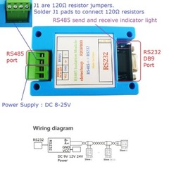 DC 12V 24V Industrial Grade RS232 to RS485 Isolator Converter PC COM Serial Port