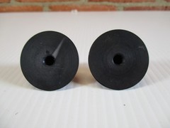 Pair Skirted Knobs Aluminum Test Equipment HAM 1 1/2″ Wide 3/4″ Tall