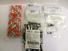 COMPRESSION CONNECTORS, LOT OF 150 VARIOUS BRAND CONNECTORS, ALL SAME TYPE F
