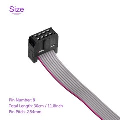 8Pins 30cm IDC Wire Flat Ribbon Cable FC to FC Jumper Wire for Computer LED DVD