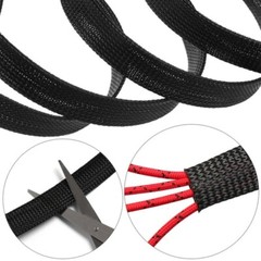 Braided Wire Wrap Cord Protector Nylon Sleeve Storage Pipe Tube Cable Expandable
