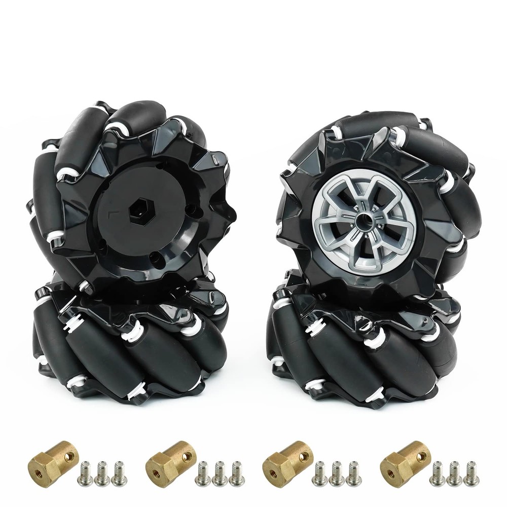 Mecanum Wheel 65mm 80mm 97mm Omni Wheel with 6mm Hexagonal Metal Coupling Mot…