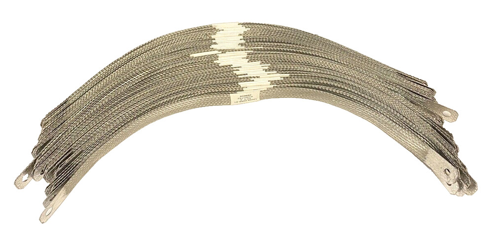 50 Pcs 5/8 x 16″ Flat Braided Ground Strap Tinned Copper Cable 1/4″ Post Hole