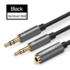 UGREEN Headphone Aluminum Braided Y Splitter 3.5mm Female to 2 Dual 3.5mm Male