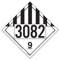 3082 Placard, Class 9 Miscellaneous 25-pk. – 10.75″ x 10.75″ Removable Self A…