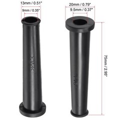 Cord Boot Protector Cable Sleeve Rubber 75mm Length Black 2 Pcs
