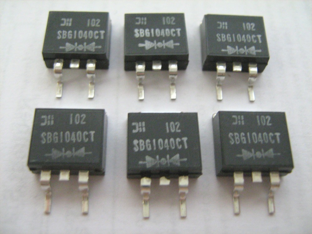 DIODES INCORP SBG104CT Diode Schottky 40V 10A D2PAK – Lot of 6 Pieces NEW!! NOS