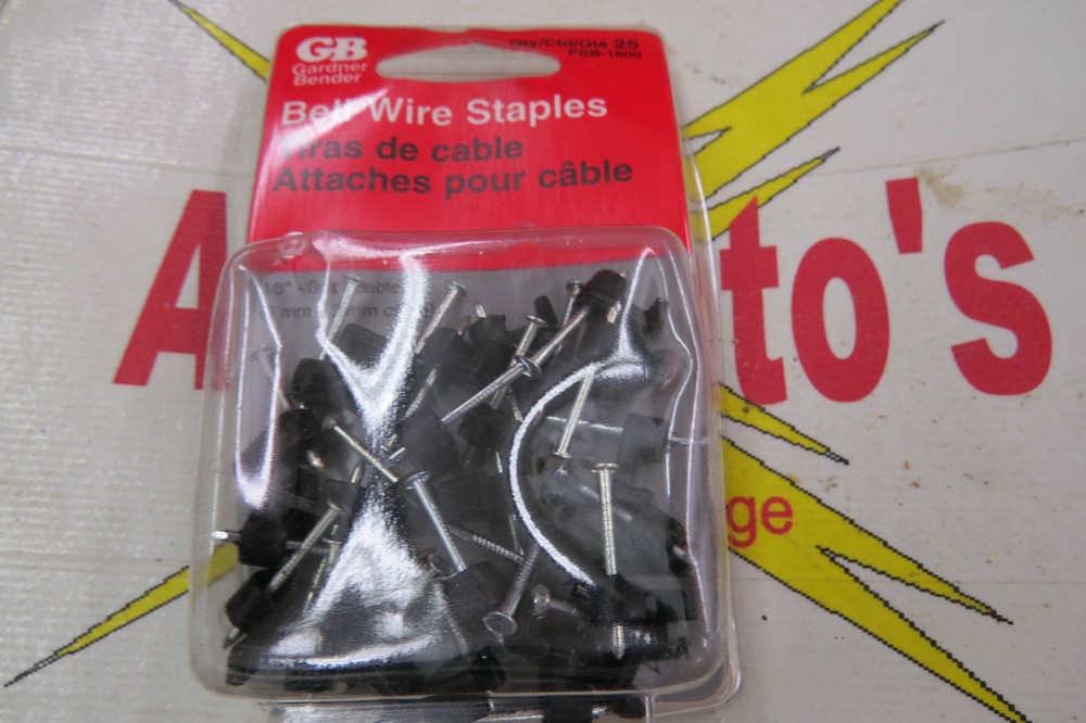 Gardner Bender PSB-1600, Bell Wire Staples, pkg of 25, black