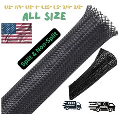 50FT Cord Protector Wire Loom Cable Sleeve Split Tubing Self Wrap Management LOT