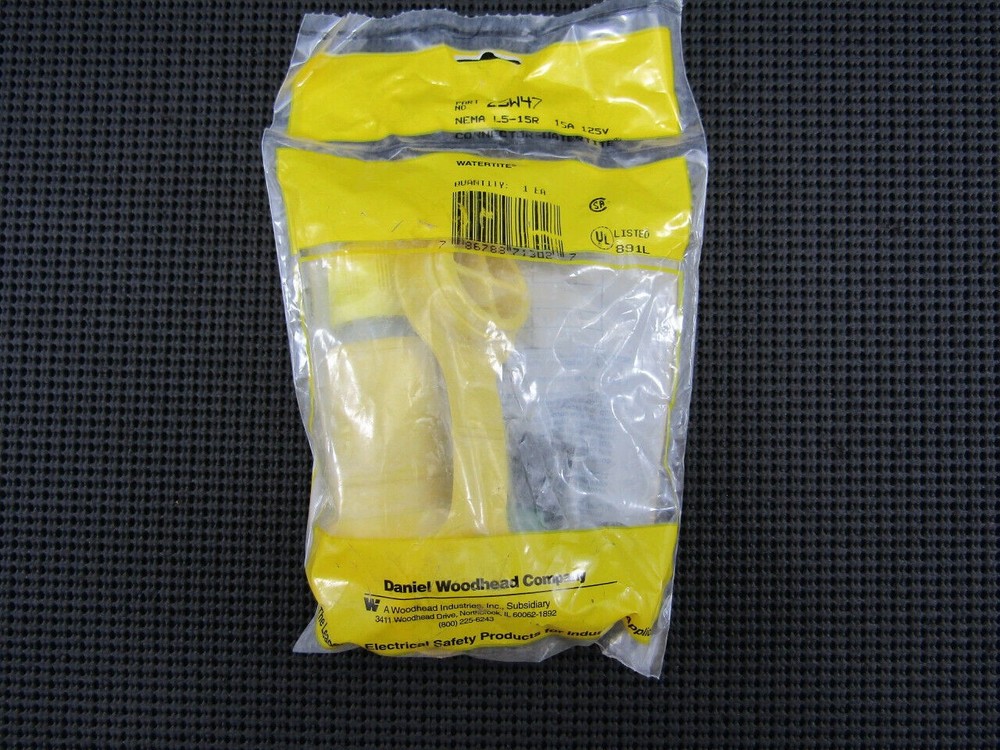Woodhead Molex 25W47 Nema L5-15R 15A 2P 3W 125V Connector – Factory Sealed
