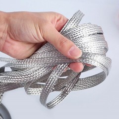 Tinned Copper Metal Braid Tube Sleeving Car EMI/RFI Ground Strip Cable Shielding