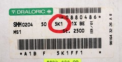 DRALORIC 1000x SMD Resistor 5.1kΩ 124 633 MS1 5100 Ohm Model SMM0204