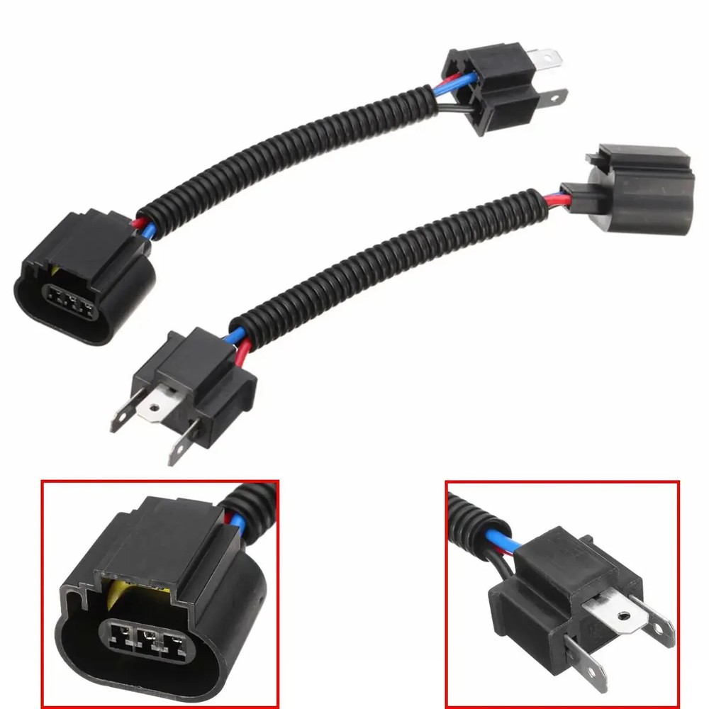 Universal Headlight H4 9003 to H13 9008 Socket Plug Connector Wire Harness