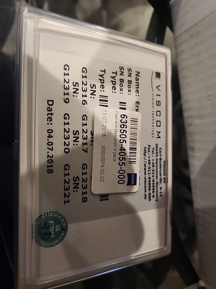 Zeiss Metrotom X Tube Filaments 6 Pack (New, 2018)