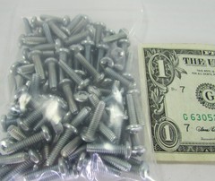 Lot 100 Zinc Plated Steel #2 Phillips Drive Pan Head Machine Screws #8-32 x 5/8″