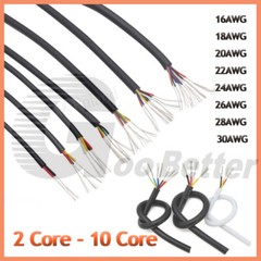 Flexible Multicore Cable 2 Core-10 Core PVC Tinned Copper Power Wire Black White