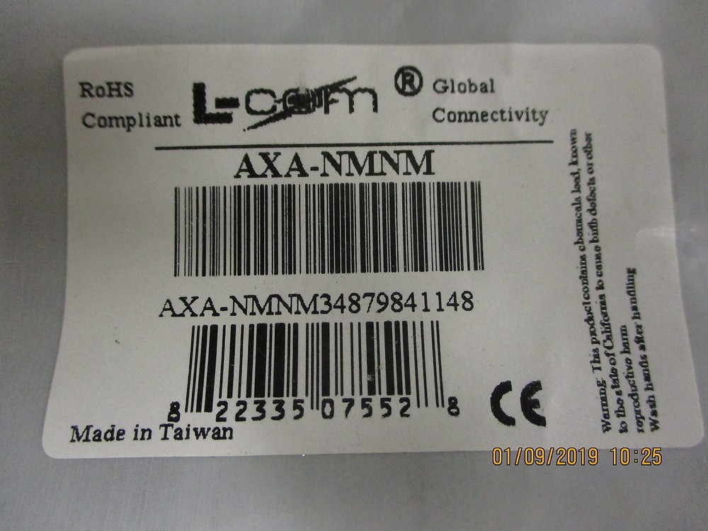AXA-NMNM L-com Adapter, Barrel, N(Male-Male), Nickel Plated BRAND NEW! @5 Pieces