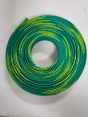 10 FT 3/4″ GREEN WITH YELLOW STRIPE PET EXPANDO SLEEVING BRAID