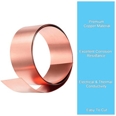 99.9% Pure Copper Cu Metal Sheet Roll Foil Plate Strip T2 Thickness 0.01mm-1mm