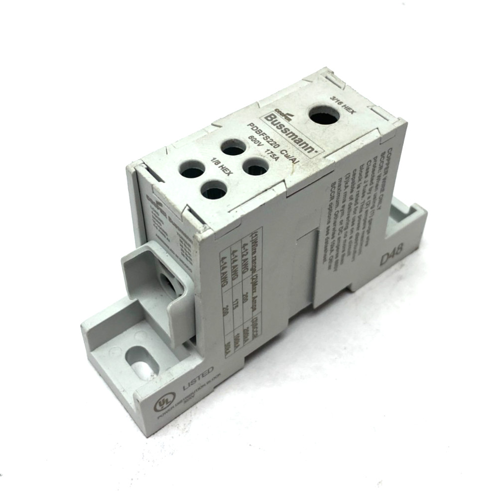 Cooper Bussmann PDBFS220 Power Distribution Block 600V 175A