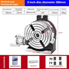 HV5 diameter 125mm vertical and horizontal milling machine Rotary table divider