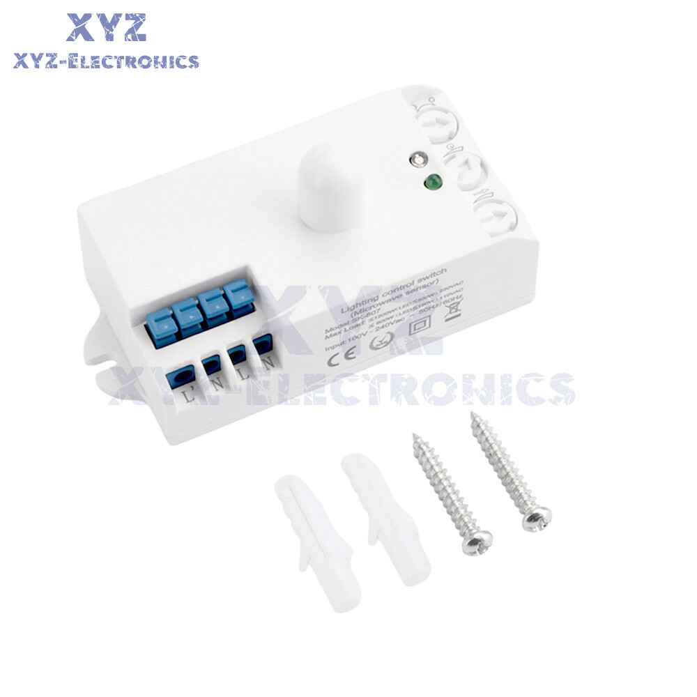 DC12-24V AC110-240V 5.8GHz Microwave Radar Sensor Body Motion HF Detector Switch