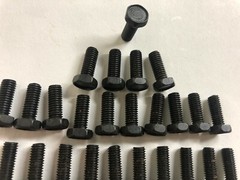 Lot of 25 Black Coated Hex Head Cap Steel Screws 10 x 32 x 1/2″ a 5/16 Hex Head
