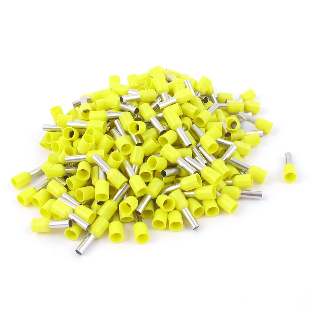 200pcs AWG12 Wire Copper Crimp Connector Insulated Ferrule Cord Terminal Yellow