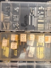 HUGE lot (8) plastic organizer boxes filled with electrical components clip fuse